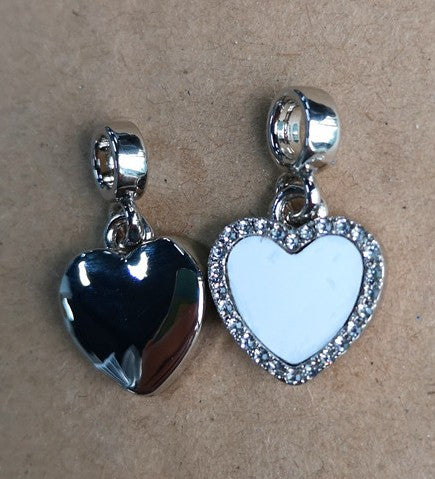 Personalised Diamante Heart Shaped Silver Photo Pendant & Sterling Silver Snake Chain