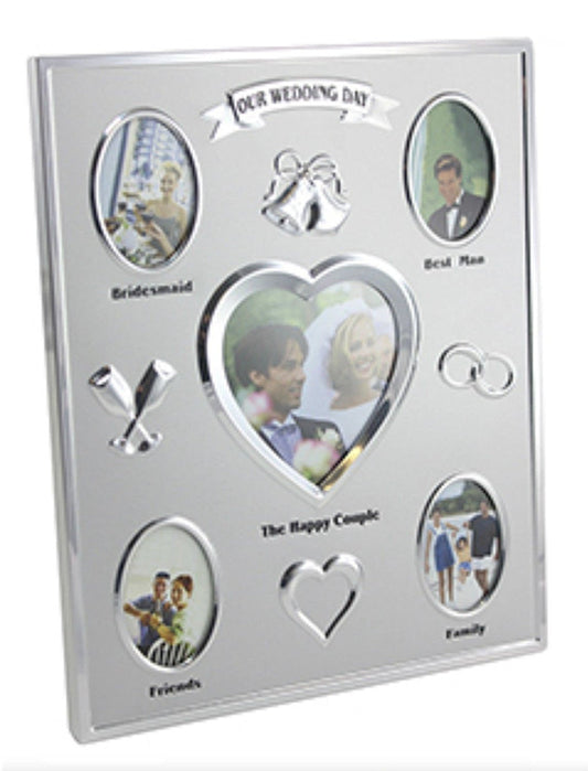 Our Wedding Day Silver Photo Frame - 5 Apertures - Leonardo Collection