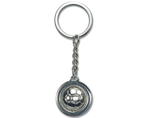 Silver Metal Football Keyring