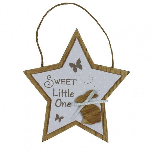Petit Cheri Collection MDF Star Plaque Sweet Little One - Blue