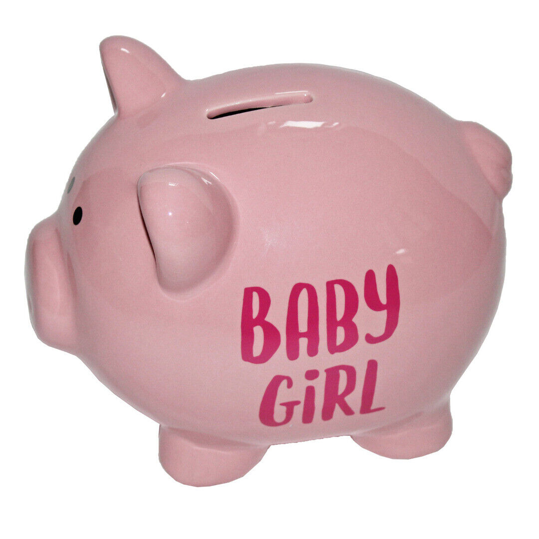 'Pennies & Dreams' Ceramic Piggy Bank - Baby Girl