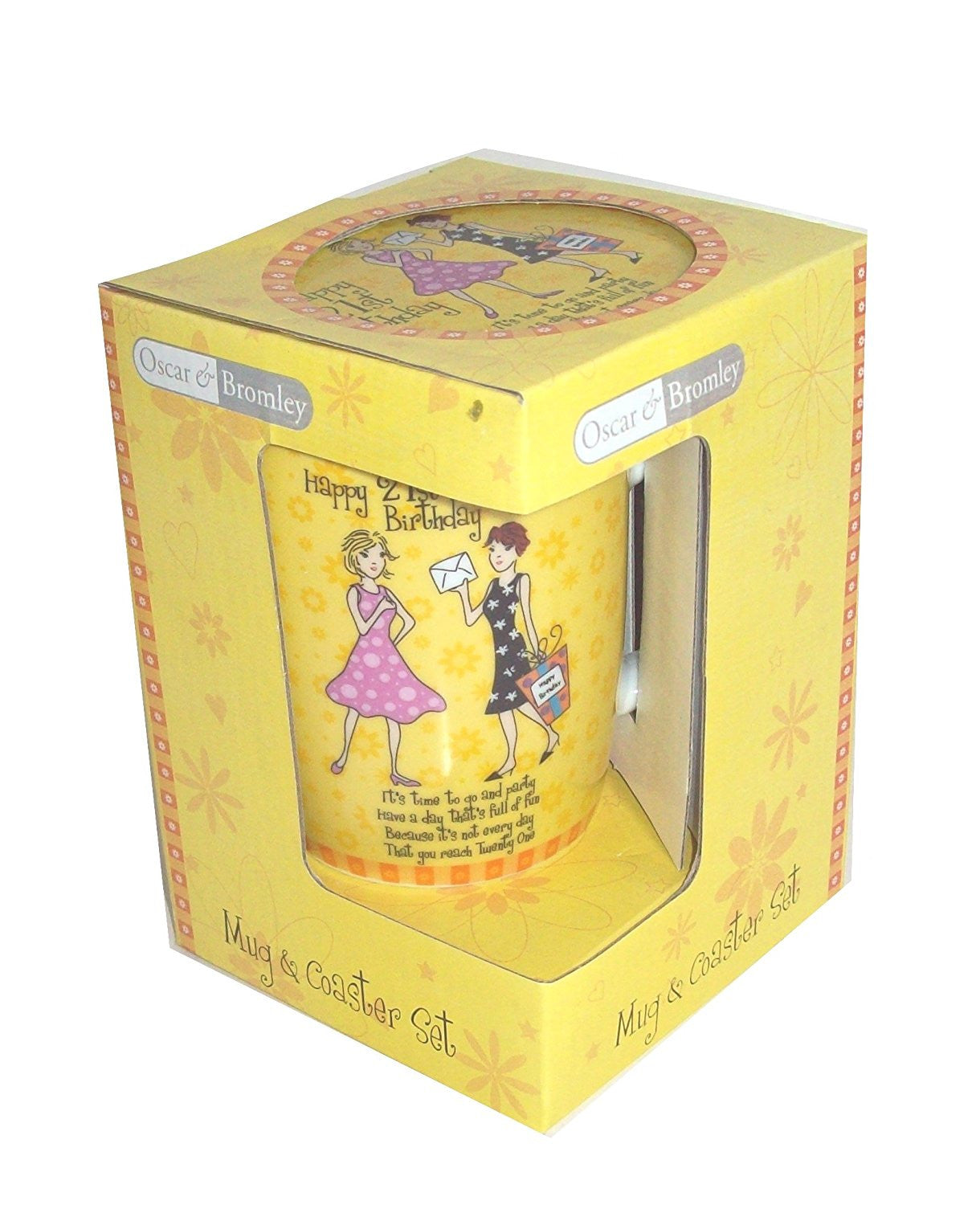 21st Birthday Matching Mug And Coaster Set