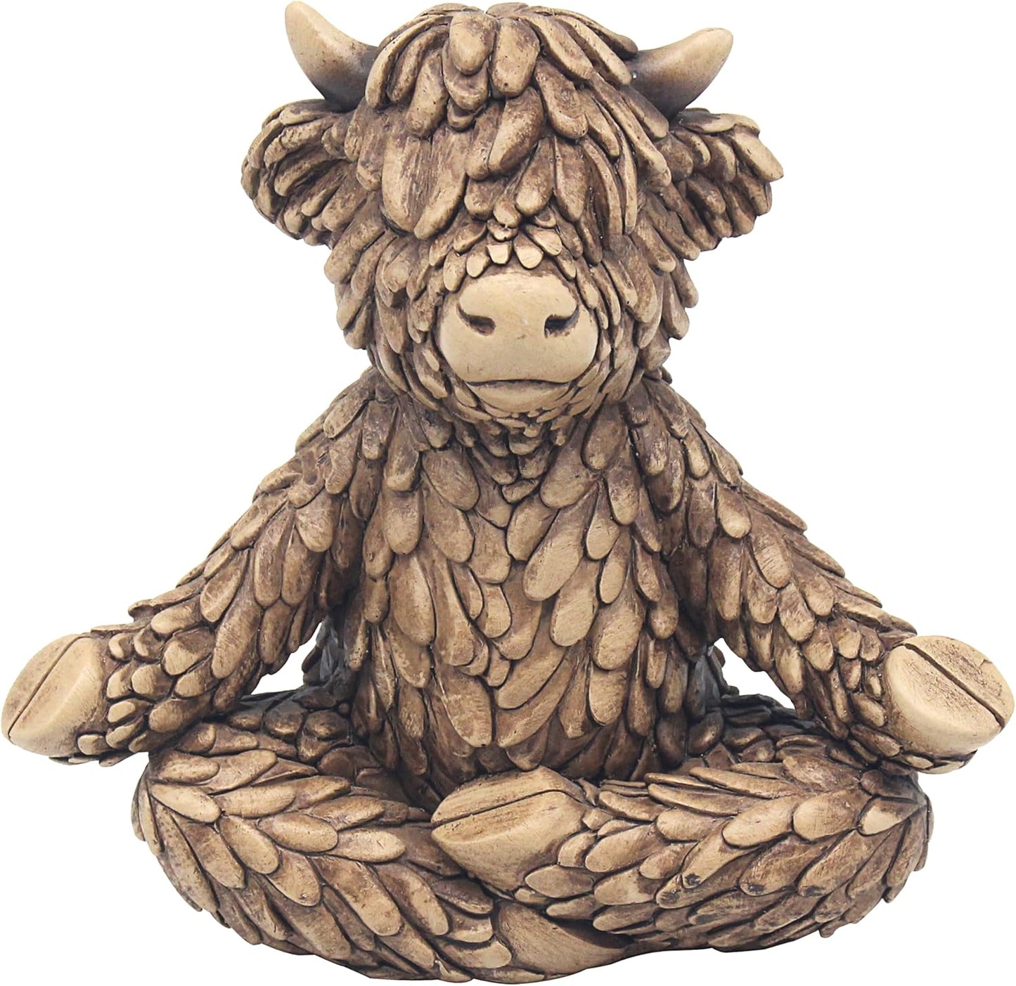 Hughie Highland Cow Yoga Figurine Statue