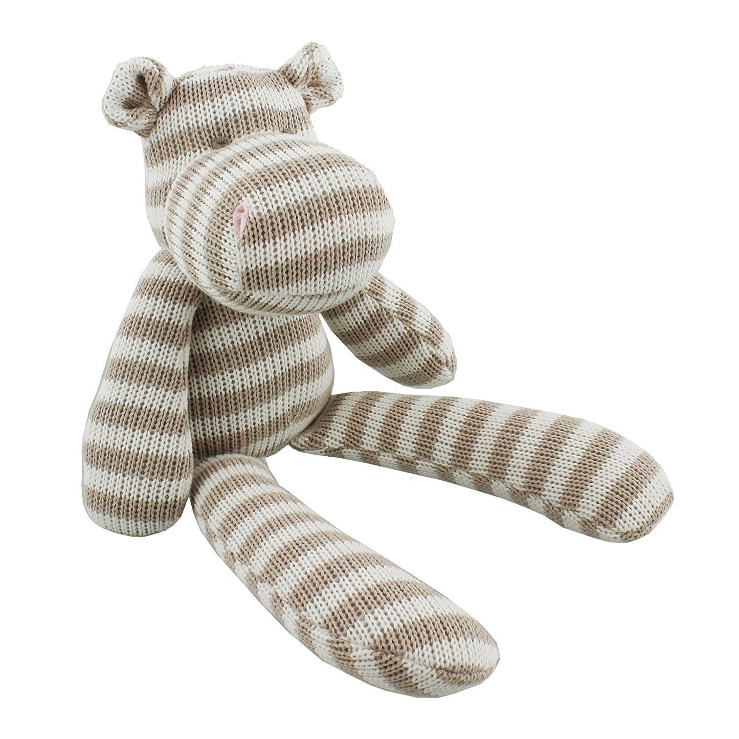 Bambino Cotton Knitted Stripe Hippo Soft Toy