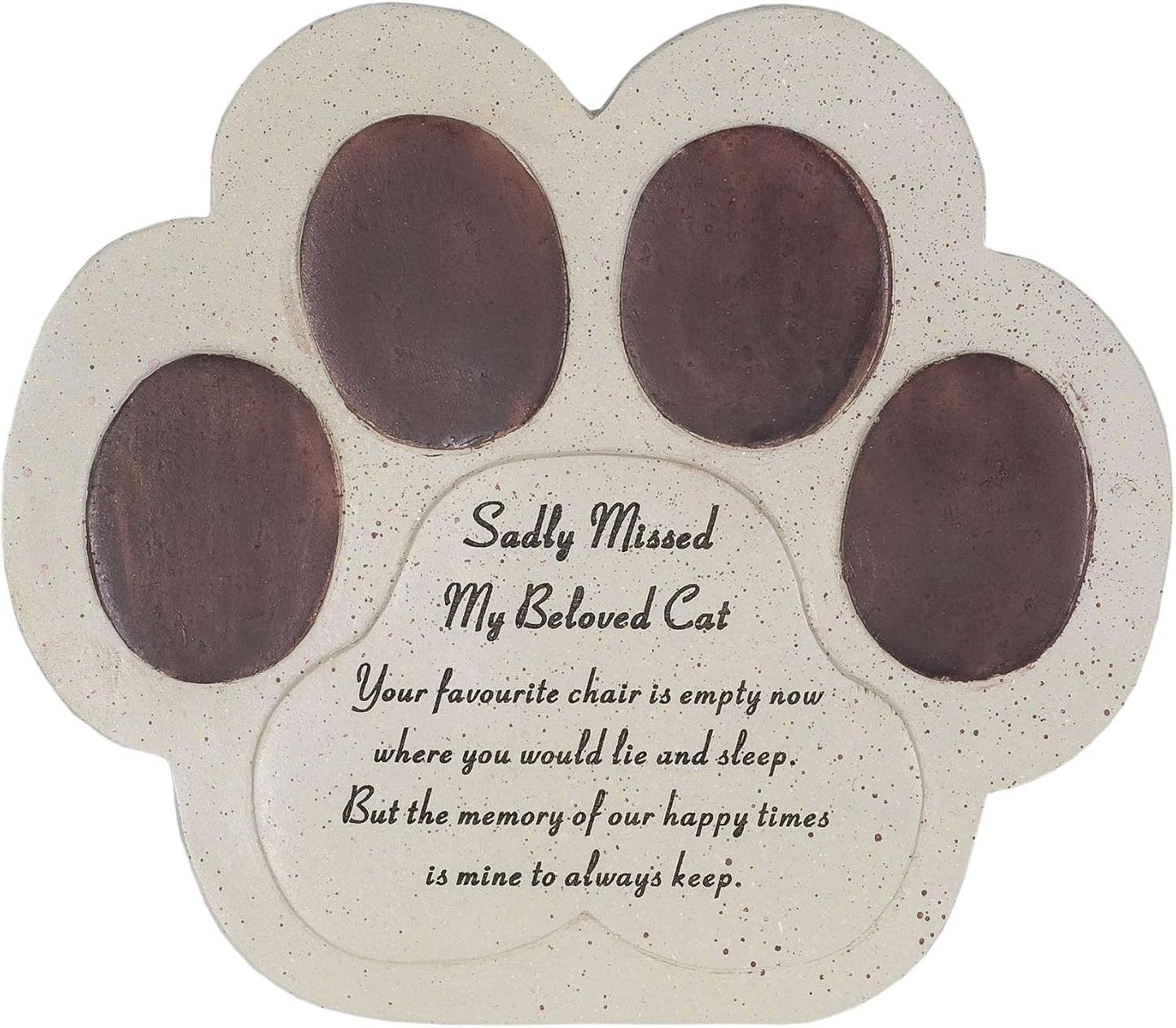David Fischhoff Cat Paw Plaque, Stone Effect, 16 x 17 cm