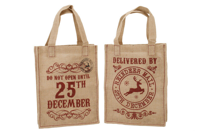 Hessian Christmas Gift Bags