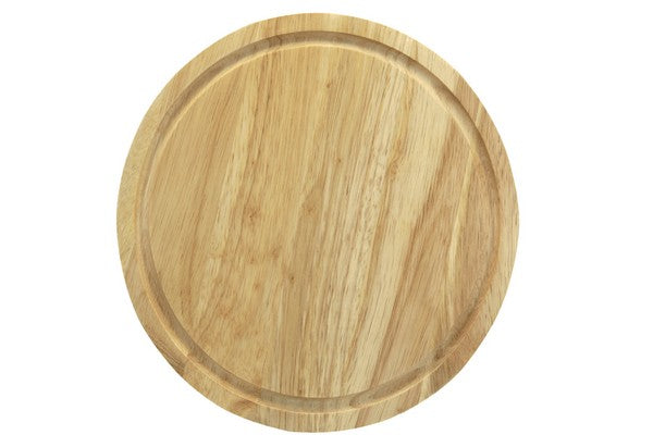 Apollo Rubberwood Round Bread Board, Wood, Brown, 25.2 x 12.9 x 0.5 cm, 6875