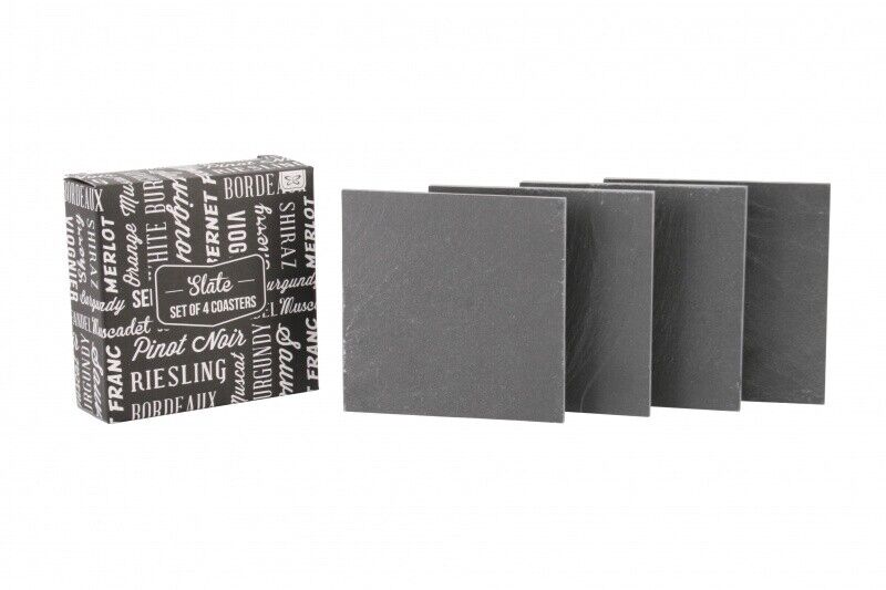 Set of 4 Slate Coasters & Gift Box