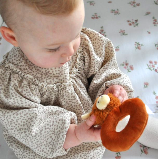 Horny Highland Brown Cow Baby Plush Rattle