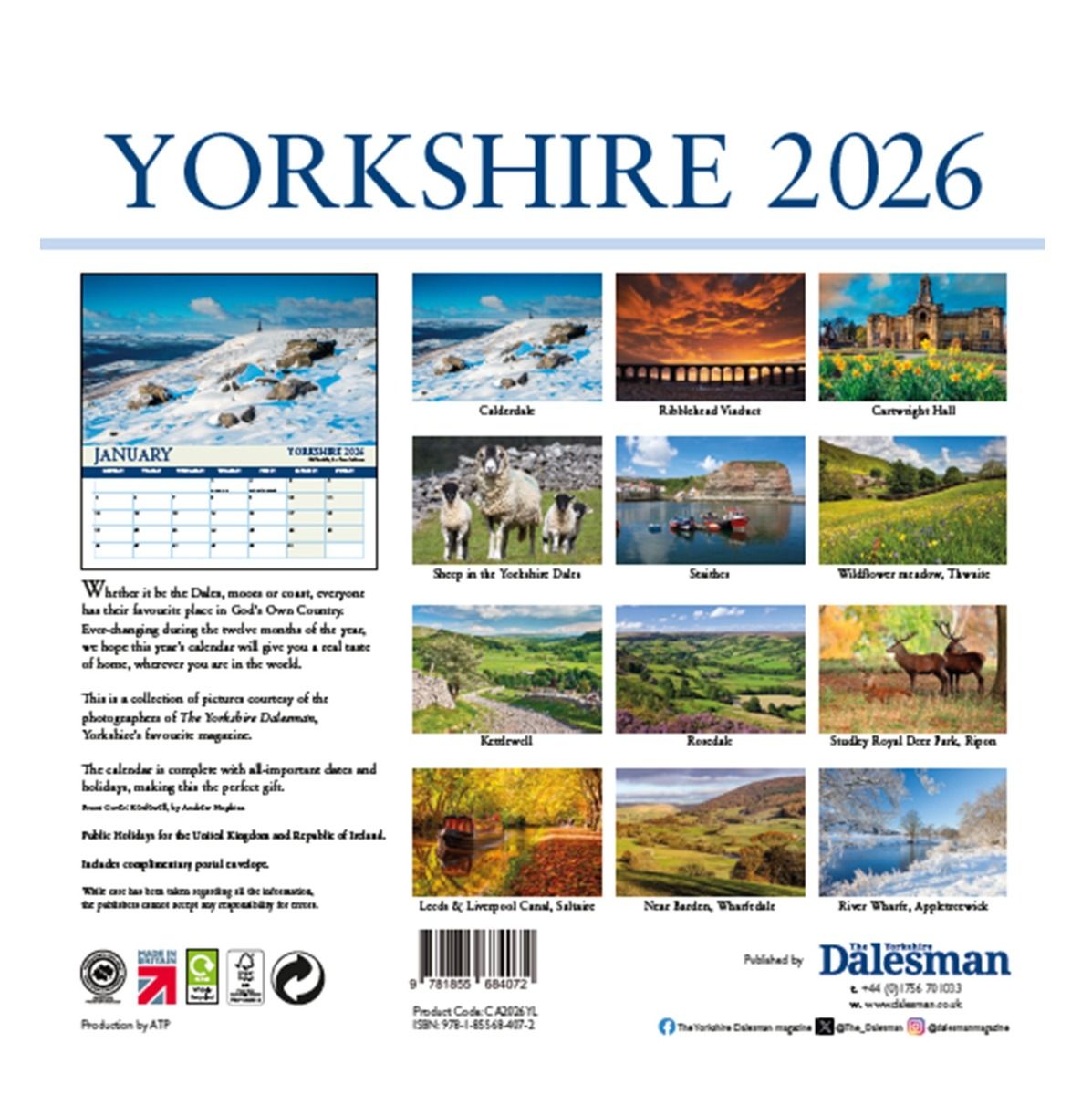 Yorkshire Square Calendar 2026