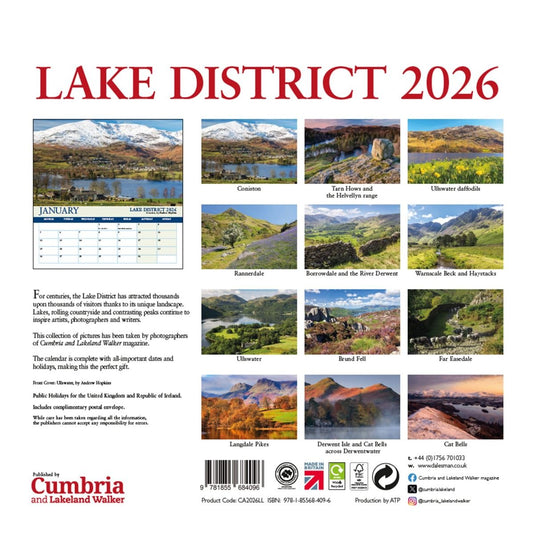 Lake District Calendar 2026