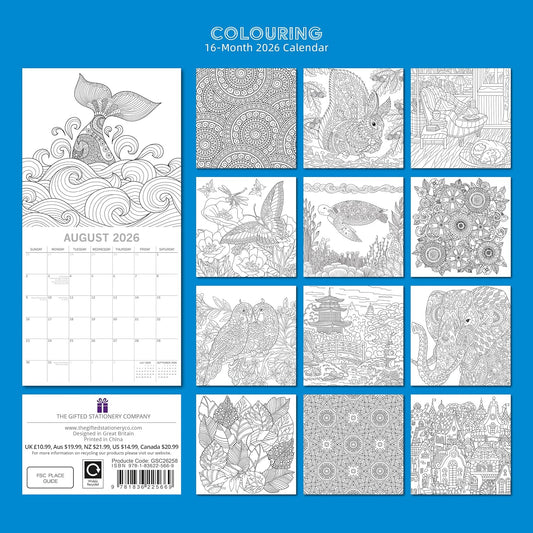 Colouring Family Square Wall Calendar 2026 - 16 Month (Sept 2025-Dec 2026)