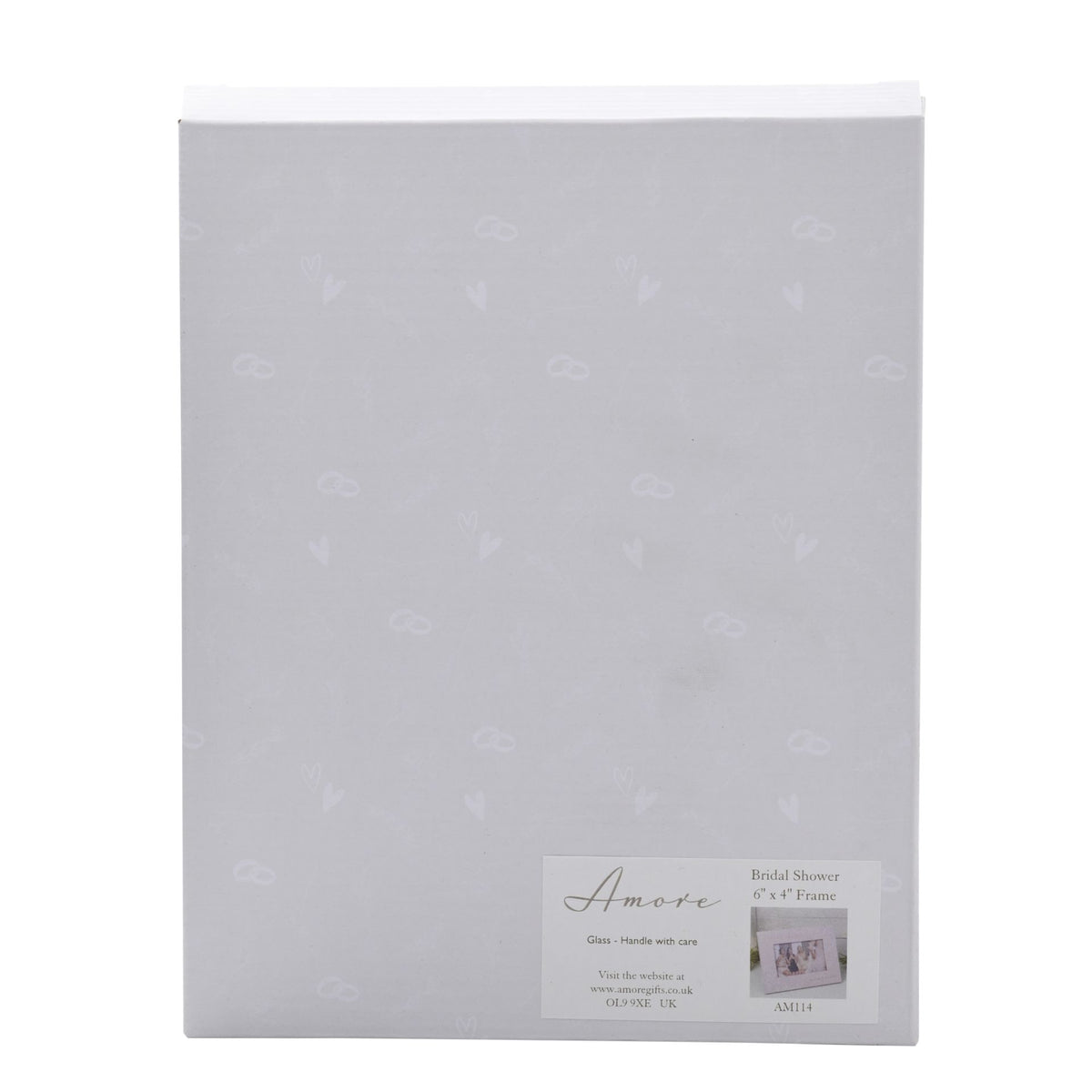 Light gray photo frame back with small product label