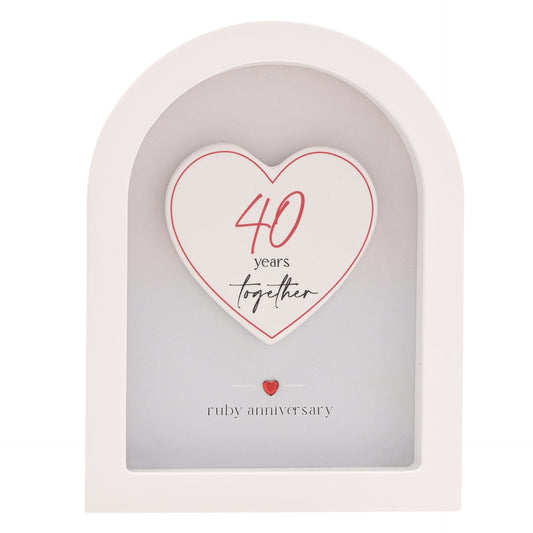 Amore Arch Plaque 18cm - 40 Years