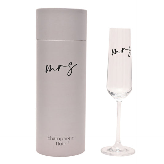 Amore Champagne Flute Black Words - Mrs