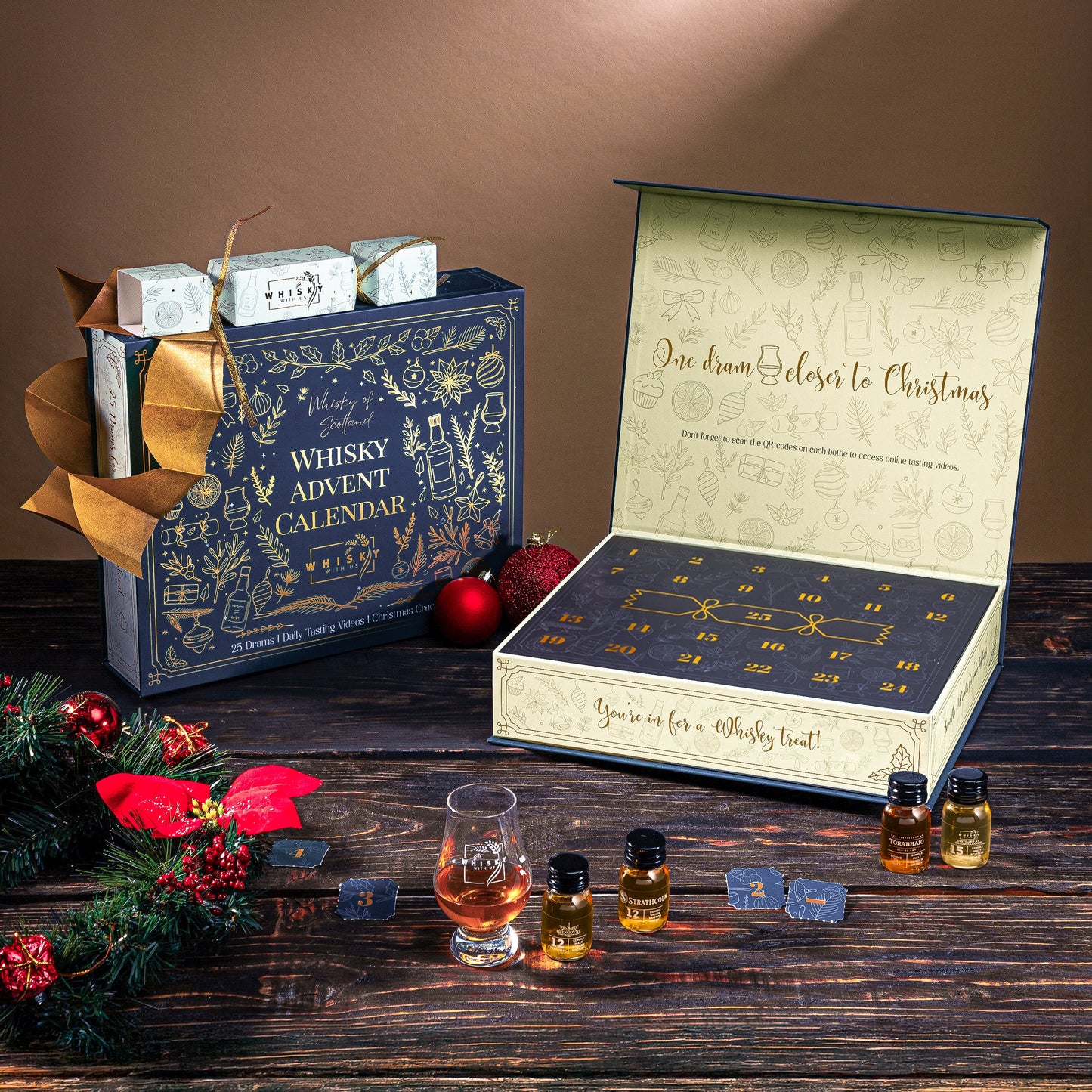 25 Day Scotch Whisky Advent Calendar. Includes Christmas Cracker for Day 25 & Tasting Videos