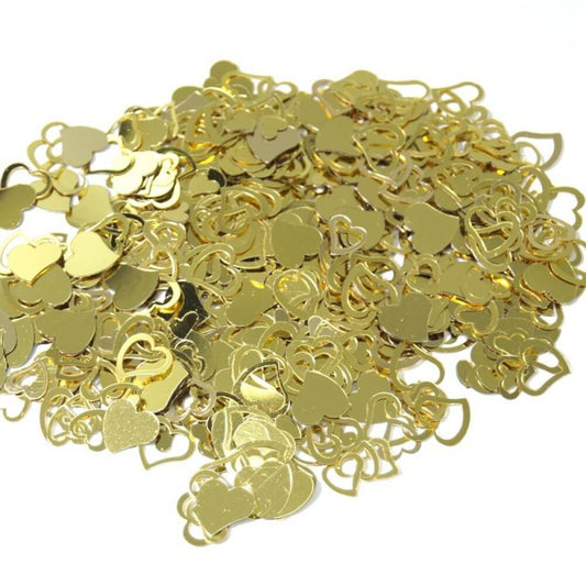 Cut Out Heart Shaped Foil Table Scatter Confetti, Red or Gold