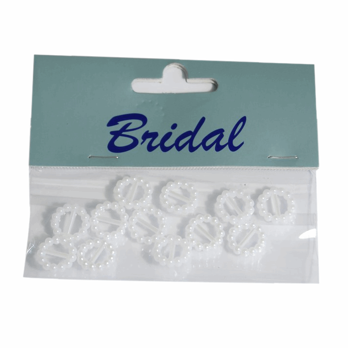 White/ Ivory Buckles - Embellishments: Round 13 x 13mm - Pack of 12