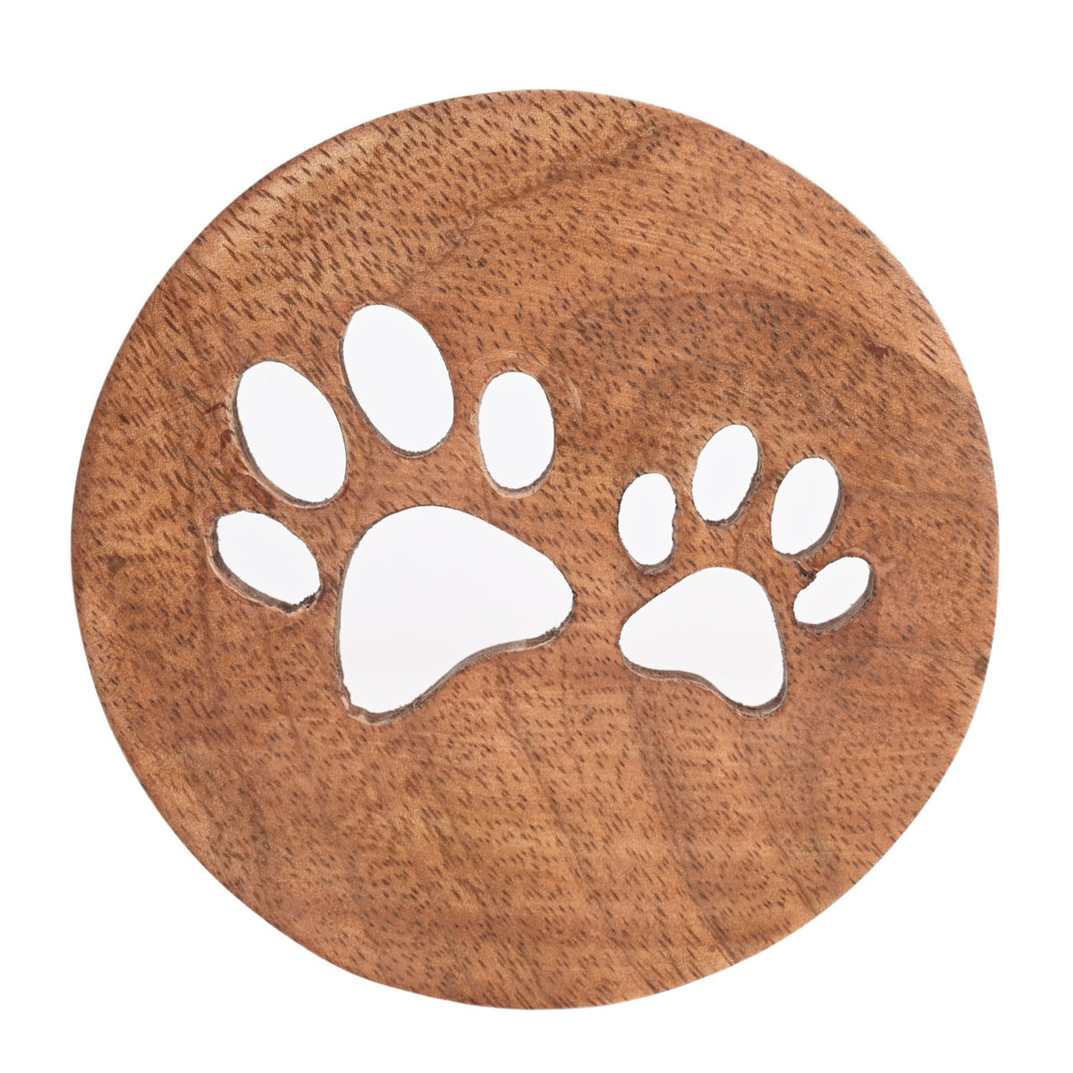Best of Breed Paw Prints Mango Wood Set of 4 Coasters