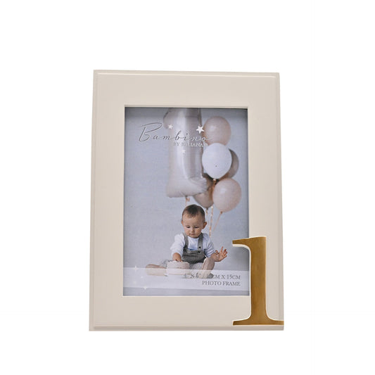 Bambino 1st Birthday Resin Photo Frame Gold 4" x 6"