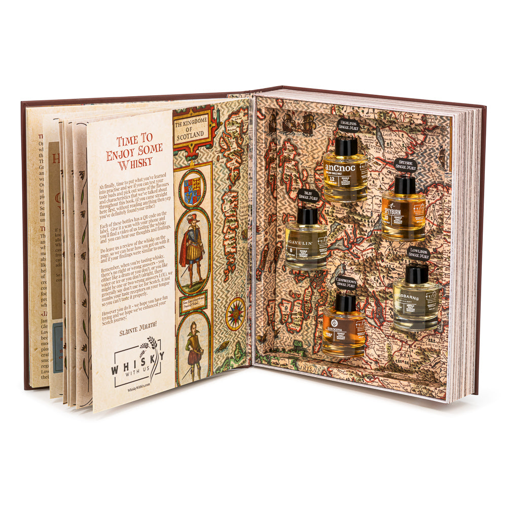 Whisky Gift Set - The Book of Scotch Whisky – Whisky Tasting Gift Set with 5 Single Malt Miniatures