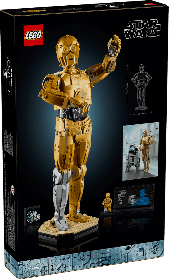 Lego Star Wars 75398 C-3PO Model 25th Anniversary Set for Ages 18 & Up