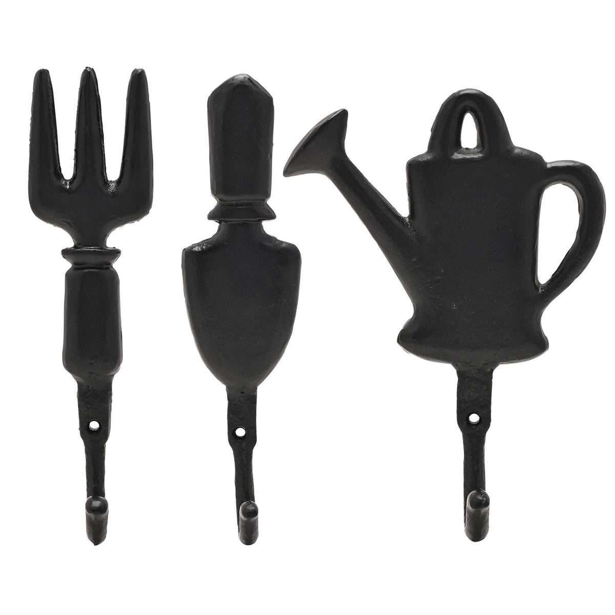 Set of 3 Country Living Cast Iron Wall Hooks - Garden Tools