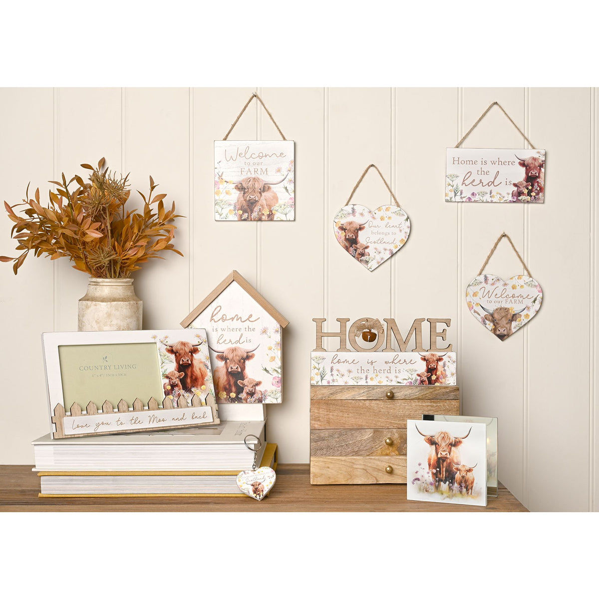 Country Living Highland Cow Photo Frame "Love You to the Moo and Back"