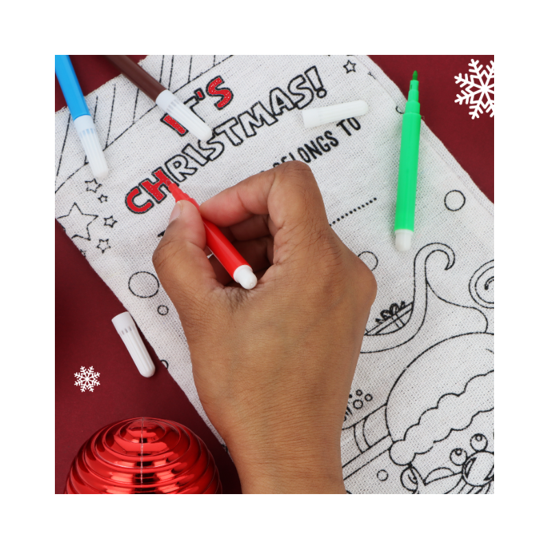 Colour Your Own Christmas Stocking With 4 Felt Tip Pens