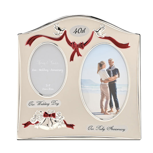 Photo Frame 2Tone S/Plated Double Anniversary - 40th
