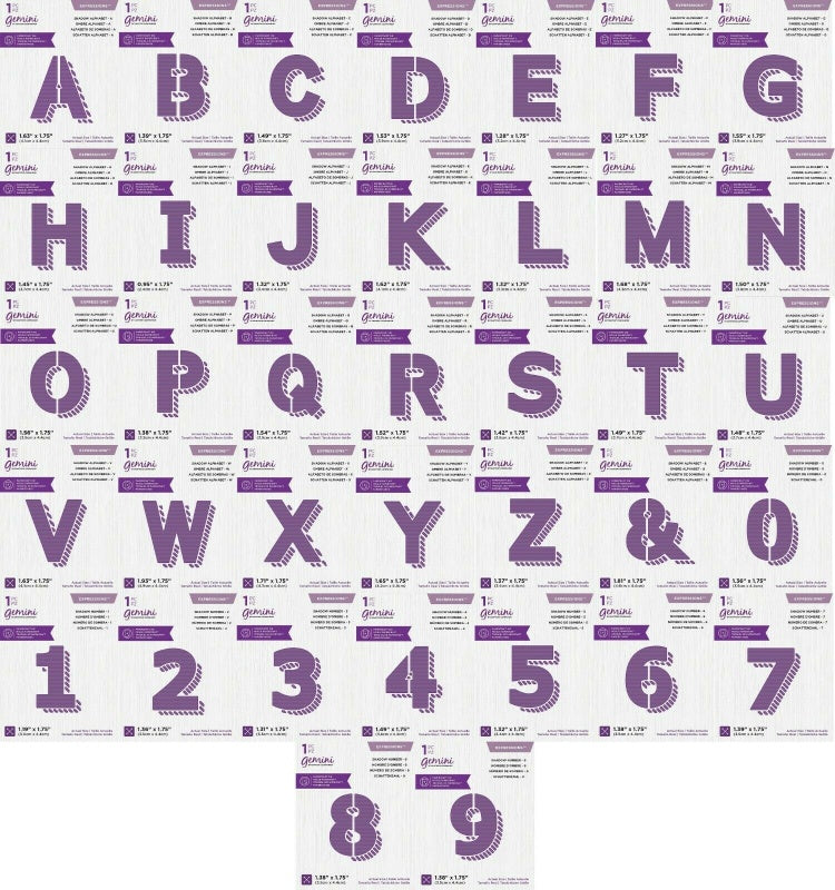 Gemini Expressions Die Set - Shadow Alphabet & Numbers