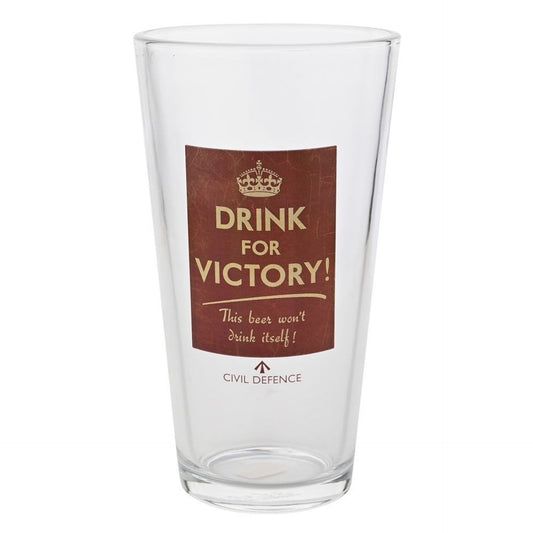 Civil Defence Drink For Victory Pint Glass