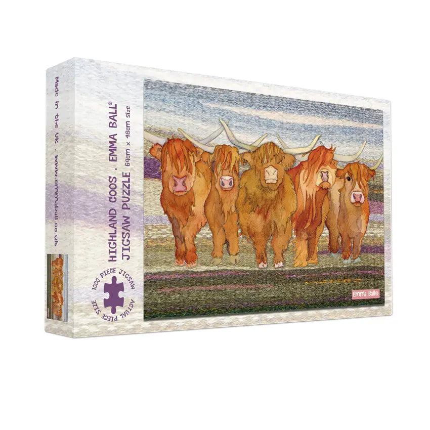 Emma Ball Highland Coos 1000 Piece Jigsaw Puzzle