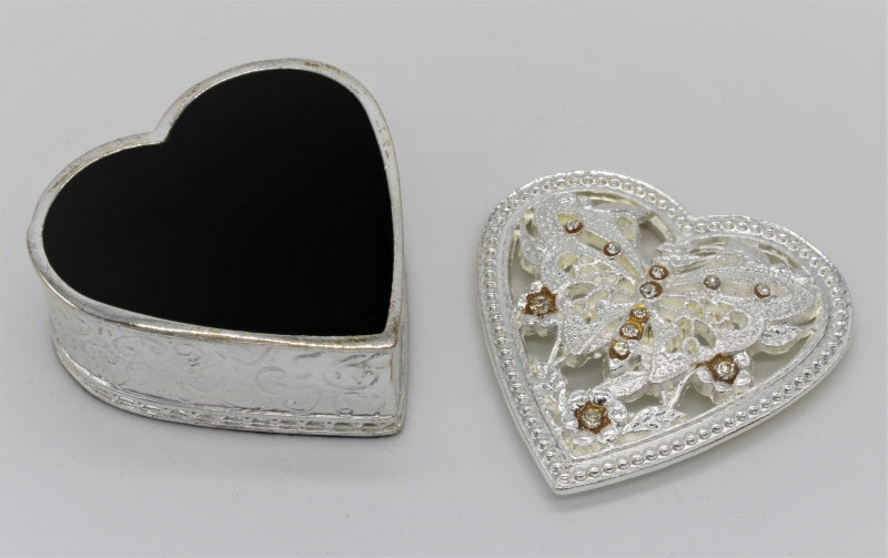 Leonardo Collection Silverplated Butterfly Design Trinket Keepsake Box