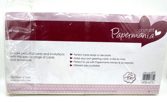 Card Making ~ Square Blank Cards and Envelopes: Pack of 50 - Cream