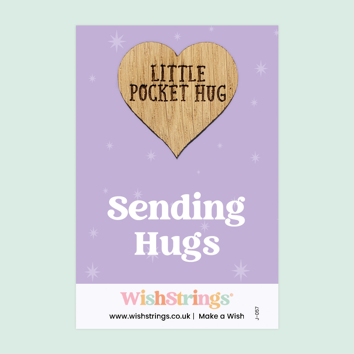 WishStrings Pocket Hug – Sending Hugs Wooden Token Gift | Thinking of You | Long Distance Support Keepsake | Letterbox Gift for Friends & Family