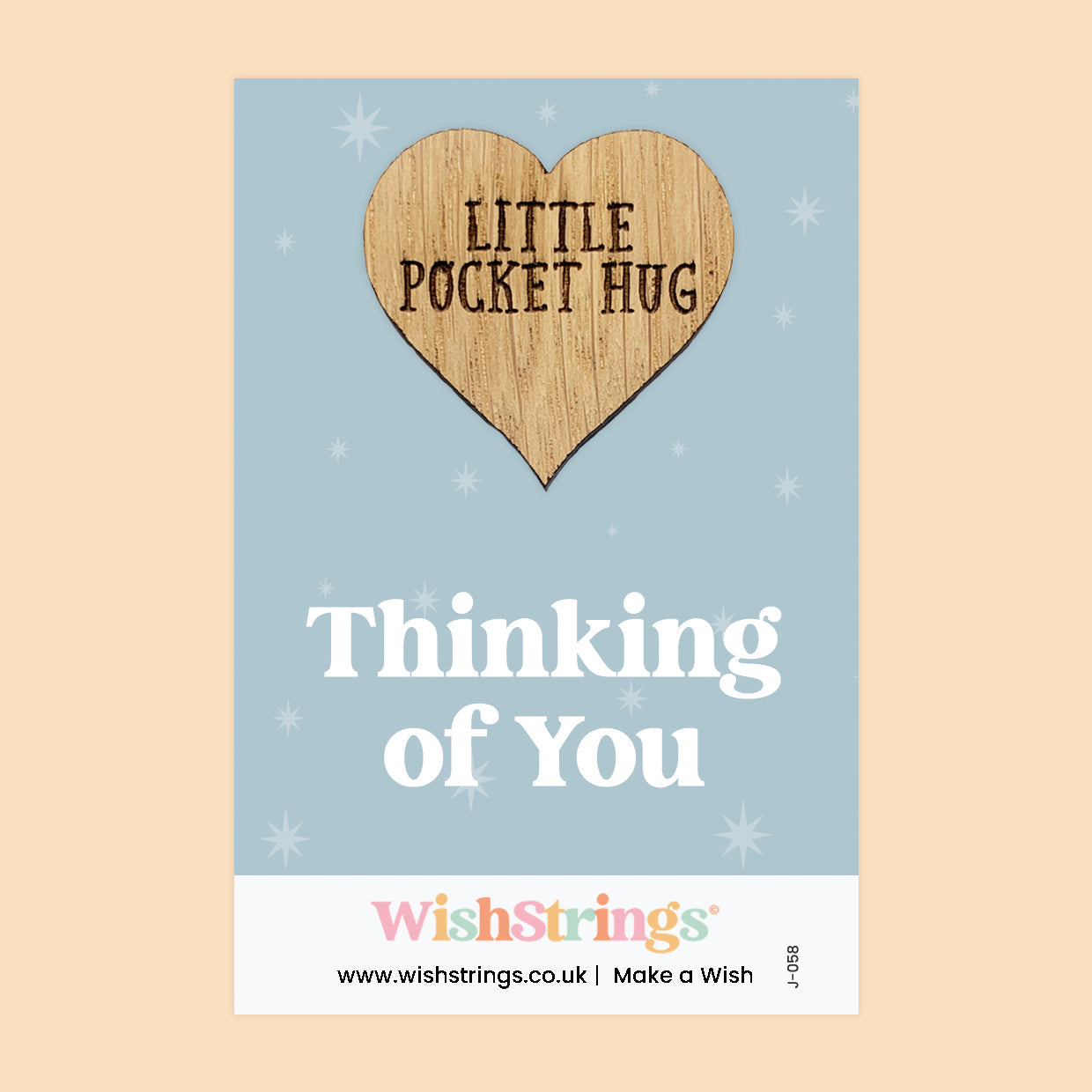 WishStrings Pocket Hug – Thinking of You Wooden Token Gift | Sympathy & Support Keepsake | Comfort Gift for Friends & Loved Ones | Letterbox Gift