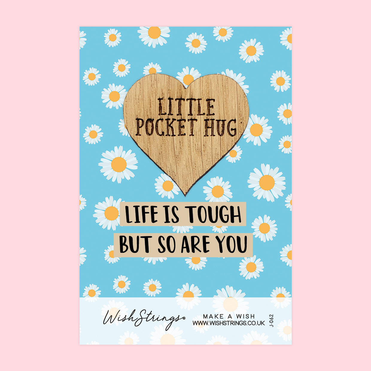 WishStrings Pocket Hug – Life Is Tough But So Are You | Encouragement Gift | Pocket-Sized Hug Token | Thinking of You | Mental Health & Positivity Keepsake