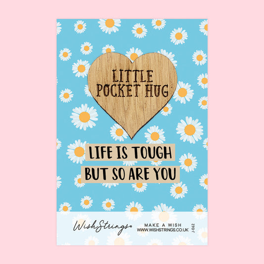 WishStrings Pocket Hug – Life Is Tough But So Are You | Encouragement Gift | Pocket-Sized Hug Token | Thinking of You | Mental Health & Positivity Keepsake