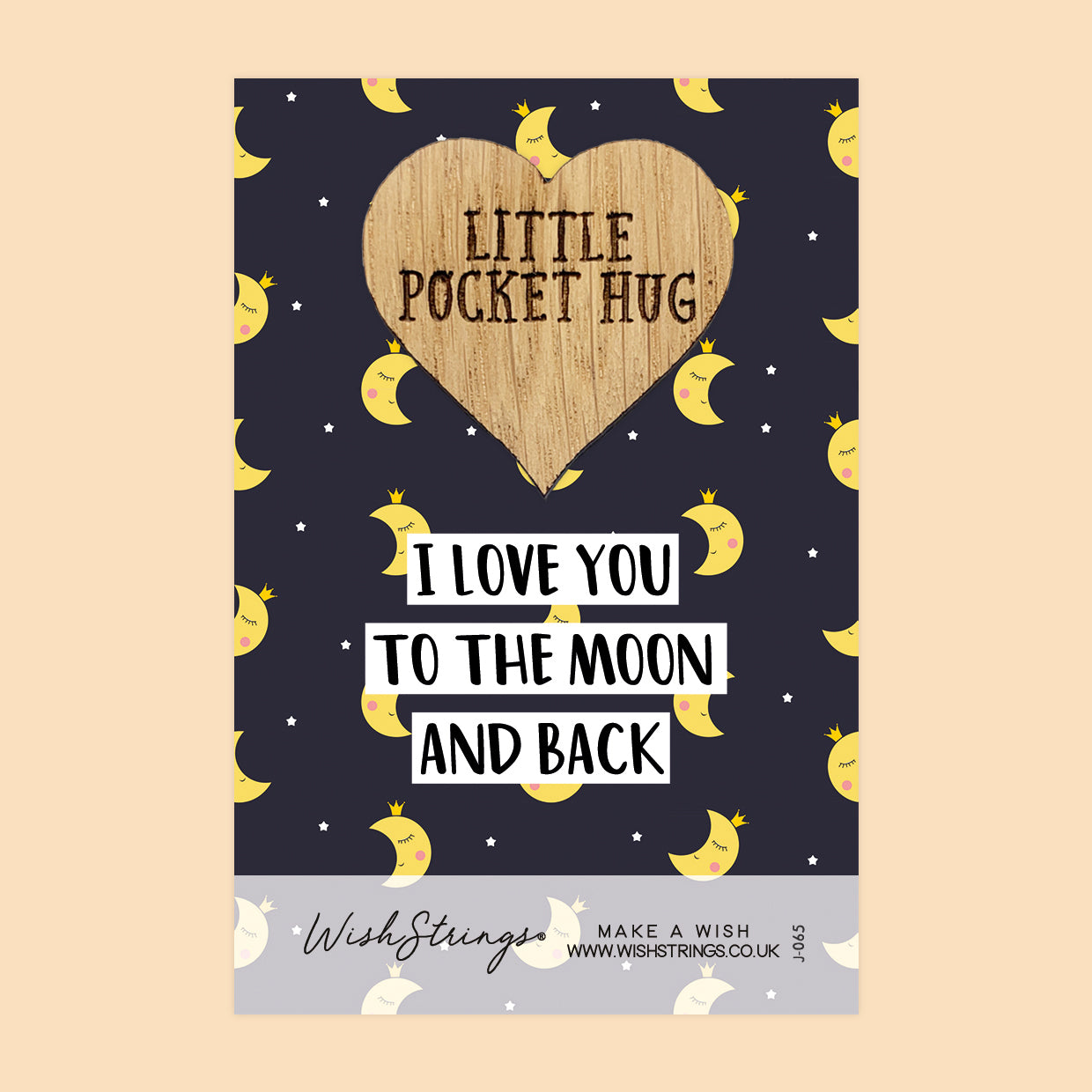WishStrings Pocket Hug – I Love You to the Moon and Back | Romantic Keepsake Gift | Mini Hug Token | Love You Gift for Partner, Friend or Family