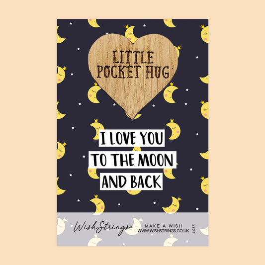 WishStrings Pocket Hug – I Love You to the Moon and Back | Romantic Keepsake Gift | Mini Hug Token | Love You Gift for Partner, Friend or Family