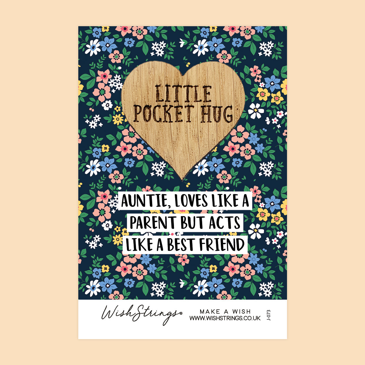 Pocket Hug – Auntie Loves Like a Parent but Acts Like a Best Friend | Thoughtful Gift for Aunties | Keepsake Token of Family Love & Friendship