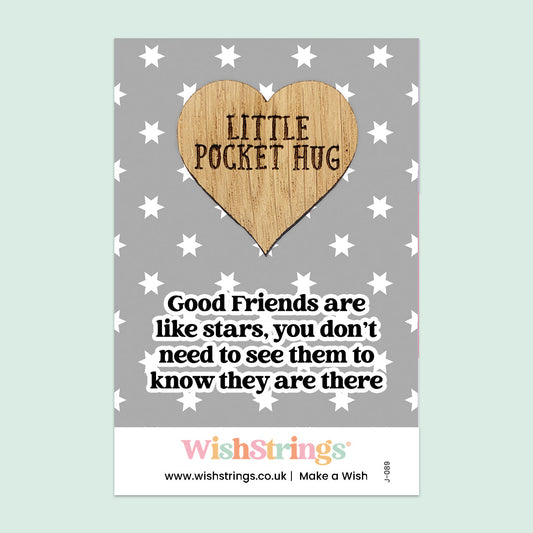 Pocket Hug - Good Friends Are Like Stars | Thoughtful Friendship & Thank You Gift | Keepsake Token for Sending Hugs to a Special Friend