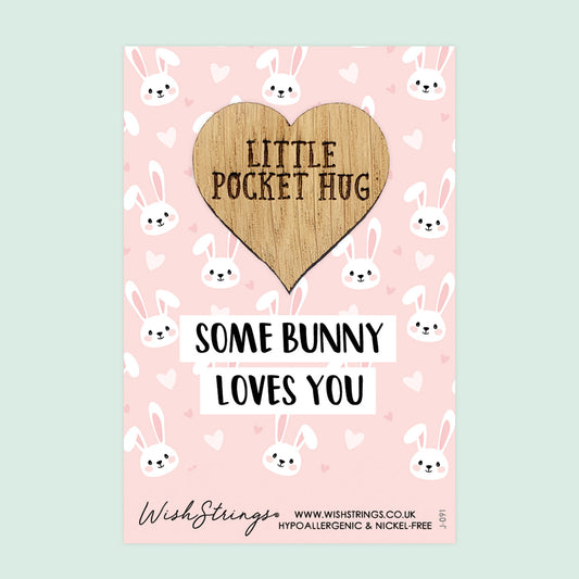 Pocket Hug - Some Bunny Loves You, Cute Bunny Design | Adorable Easter Gift | Keepsake Token for Sending Hugs & Easter Cheer