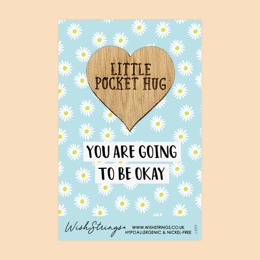 Pocket Hug - You Are Going to Be Okay | Comfort & Encouragement Gift | Keepsake Token for Sending a Hug, Support & Thinking of You