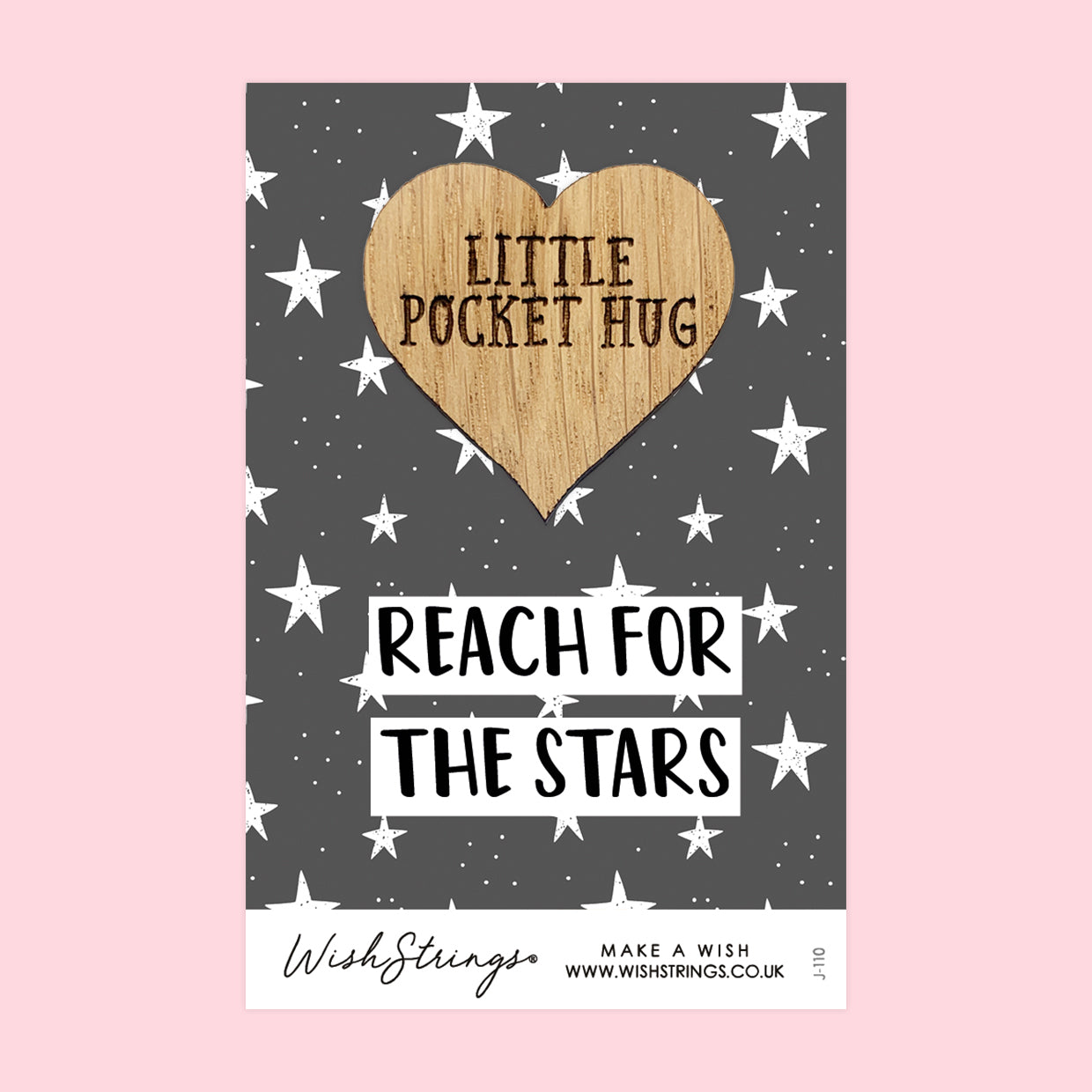 Pocket Hug - Reach for the Stars | Motivational Gift for Luck & Success | Keepsake Token for Sending Hugs, Exams & Positivity