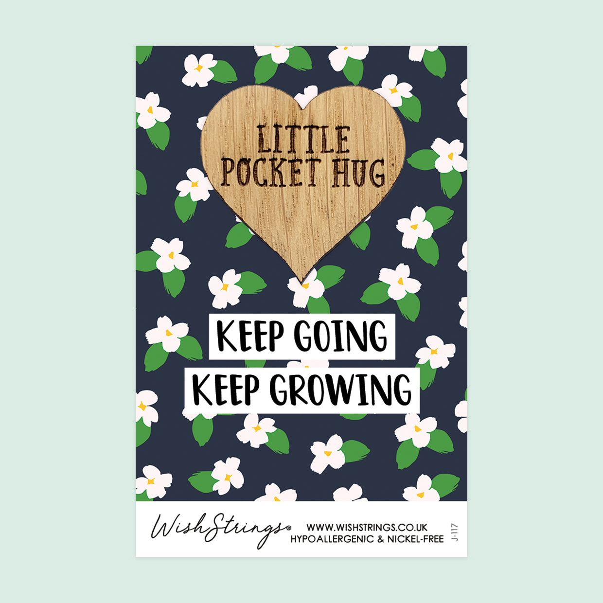 Pocket Hug - Keep Going, Keep Growing | Encouragement & Positivity Gift | Keepsake Token for Sending Hugs, Self-Care & Mental Health Awareness