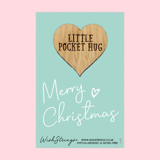 Pocket Hug - Merry Christmas | Festive Stocking Filler & Secret Santa Gift | Keepsake Token for Sending Hugs & Holiday Cheer