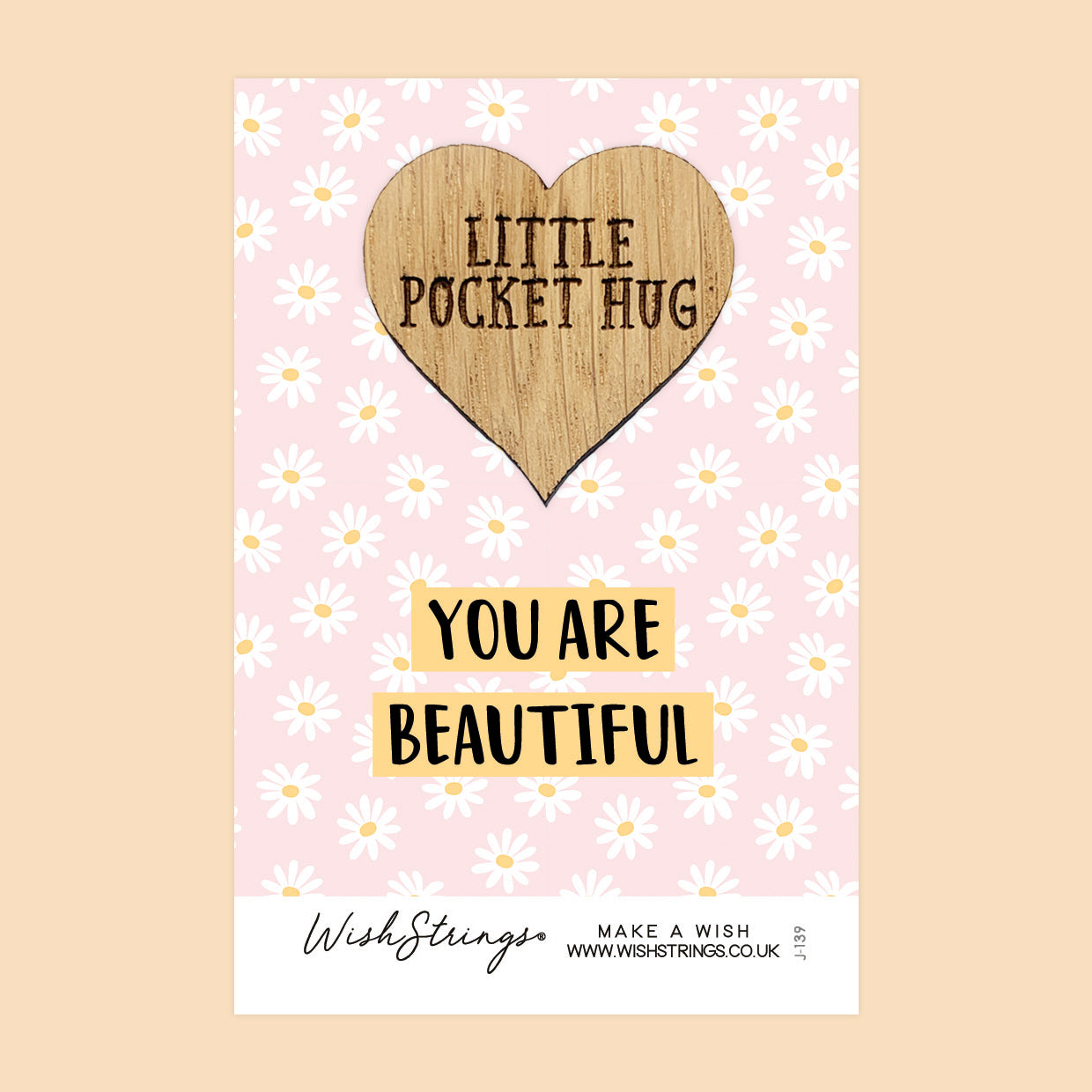 Pocket Hug - You Are Beautiful | Thoughtful Friendship Gift | Keepsake Token for Sending Hugs, Saying I Love You & Celebrating Beauty