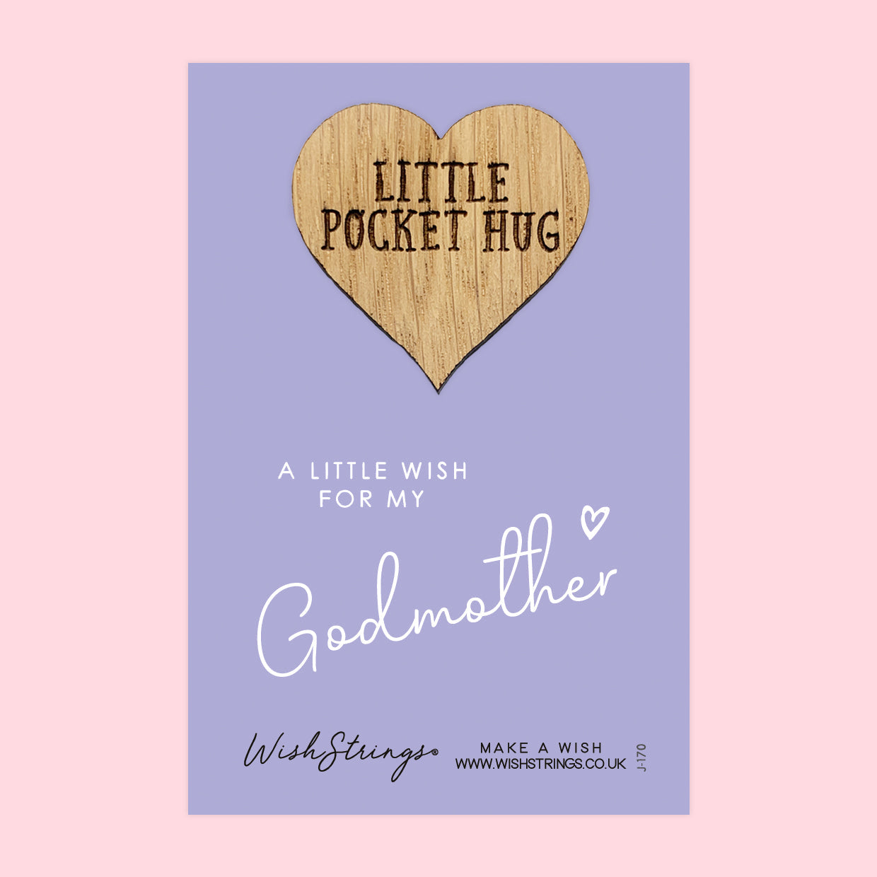 Pocket Hug - Godmother | Thoughtful Gift from Godchildren | Keepsake Token for Sending Hugs to a Special Godmother